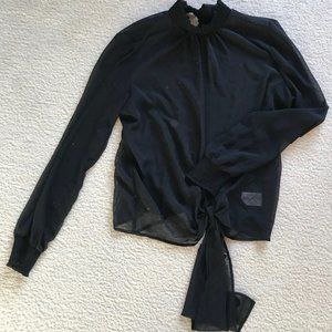 Express Black Long Sleeve Shirt in Size Large